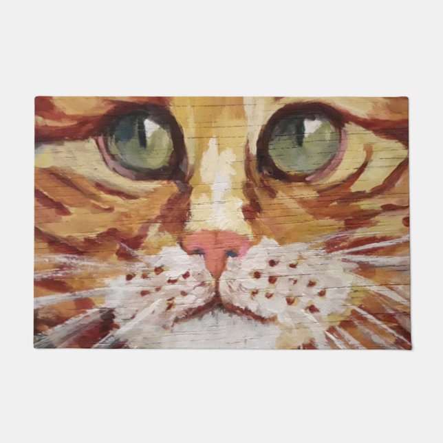 Orange Tabby Painting Detail Doormat Fußmatte (Vorderseite)
