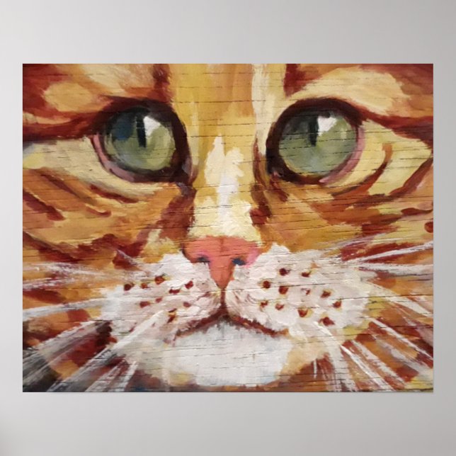 Orange Tabby Painting Detail Poster (Vorne)