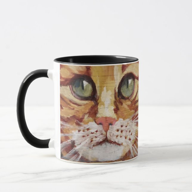Orange Tabby peinture détail Mug (Gauche)