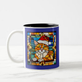 Orange Tabby Weihnachtsglas Zweifarbige Tasse