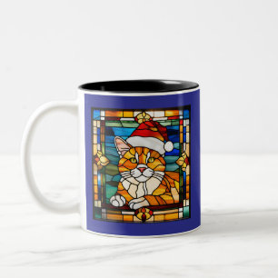 Orange Tabby Weihnachtsglas Zweifarbige Tasse