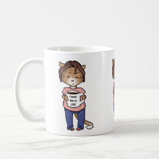 orange Tabbykatze benötigt Kaffee-Tasse Kaffeetasse (Links)