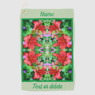Orange Taglilien Abstrakte Blume Personalisiert Golfhandtuch