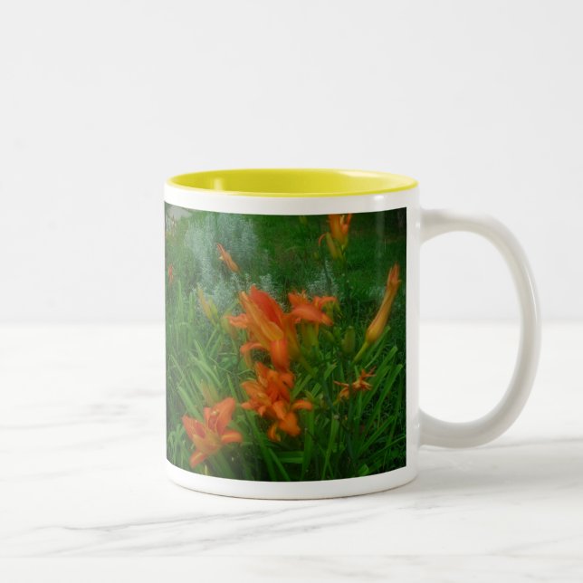 Orange Taglilien Zweifarbige Tasse (Rechts)