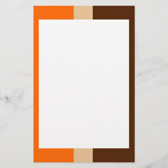 Orange Tan und Braune Border Stationierung Briefpapier (Vorderseite)