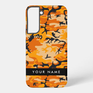 Orange Tarnmuster Ihren Namen personalisieren Samsung Galaxy Hülle