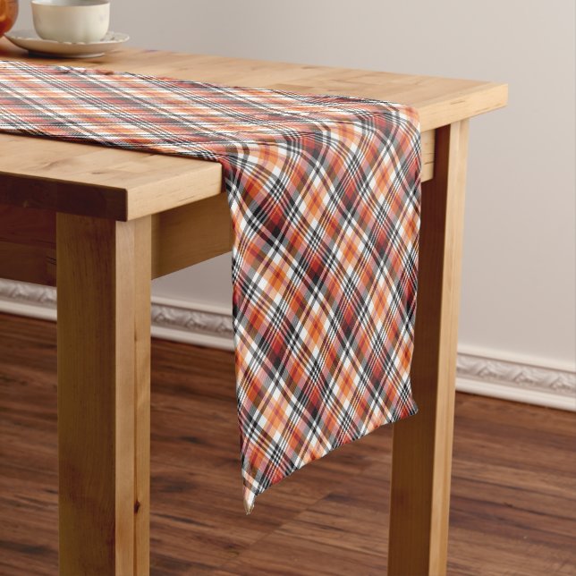 Orange Tartan Kariert Kurzer Tischläufer (Beispiel)