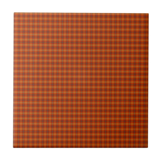 Orange Tartan Keramik Tile Fliese (Vorderseite)