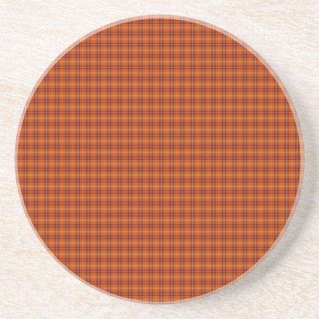Orange Tartan Untersetzer (Vorne)