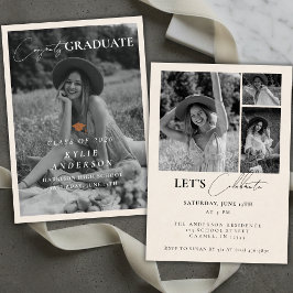 Orange Tassel Senior Photo Graduation Announcement Einladung
