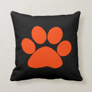 Orange Tatzen-Druck-Kissen Kissen
