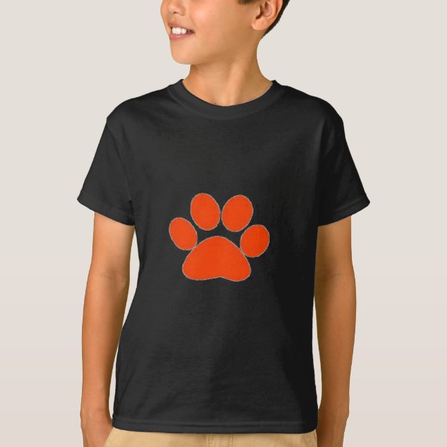 Orange Tatzendruckkleid und -mehr! T-Shirt (Vorderseite)