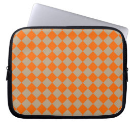 Orange Taupe Checker Diamond Pattern Laptopschutzhülle