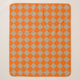 Orange-Taupe-Karomuster mit Diamantform Sherpadecke