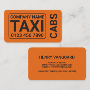 Orange Taxi Cab Visitenkarte