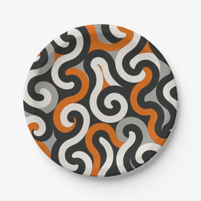 Orange Team (personalisieren) Pappteller (Vorderseite)