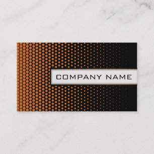 Orange Techno Dots Elegante Moderne Schwarz Visitenkarte