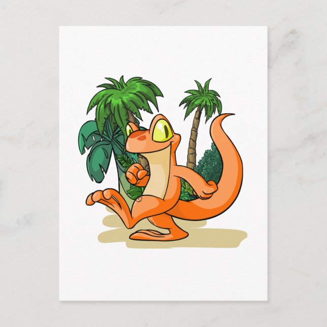 Orange Techo auf einer Suche nach Mystery Island Postkarte (Vorderseite)