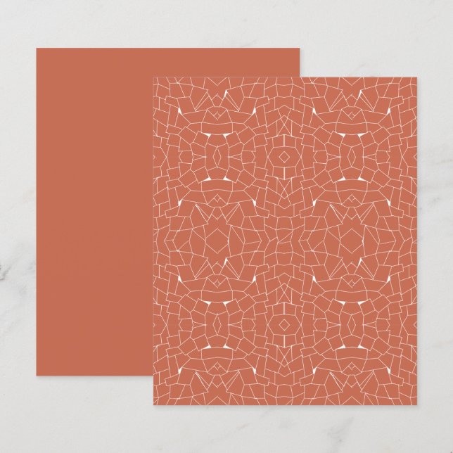 Orange Terra Cotta Mosaic Scrapbook Paper Sheet (Vorne/Hinten)