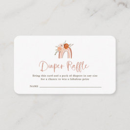 Orange Terracotta Boho | Rainbow Diaper Raffle Begleitkarte