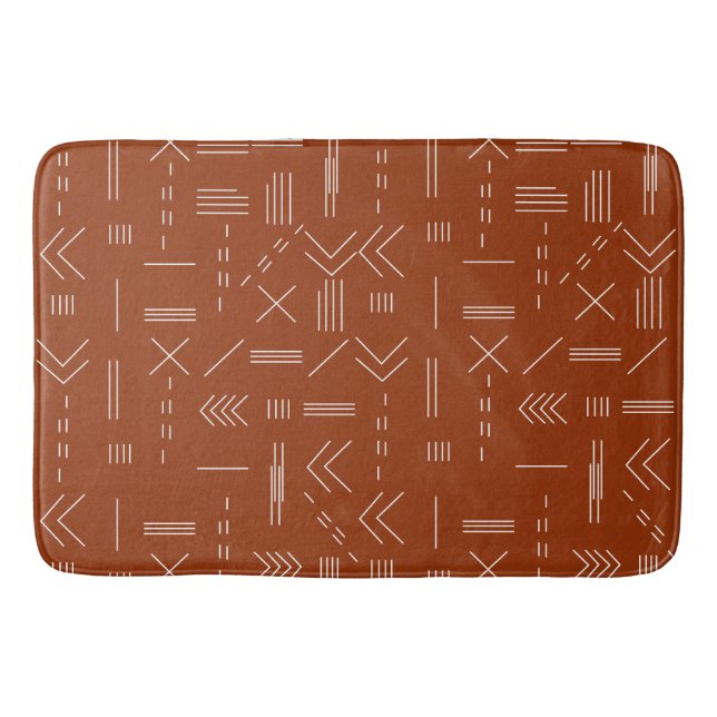 Orange Terracotta Gorgeous Geometrie Muster Badematte (Vorderseite)