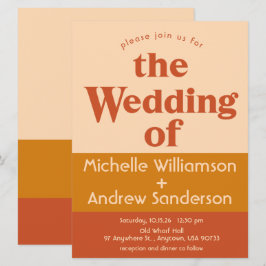 Orange Terracotta Moderner Retro 6,5x8,75 Einladung