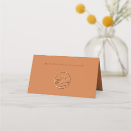 orange-terracotta Sonnenuntergang Logo Hochzeit Pl Platzkarte