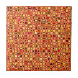 Orange 'Terracotta' Textured Mosaic Tiles Pattern Fliese