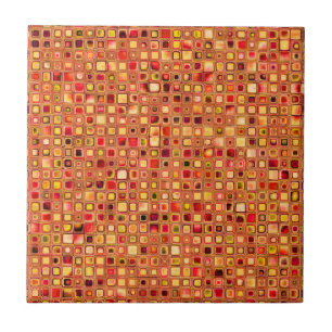 Orange 'Terracotta' Textured Mosaic Tiles Pattern Fliese