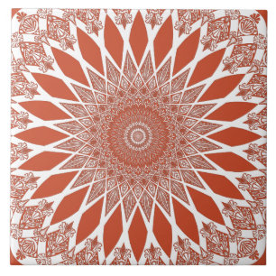 Orange Terracotta Tristyns Mandala Fliese