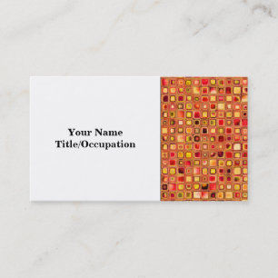 Orange "Terrakotta" maserte Mosaik-Fliesen-Muster Visitenkarte