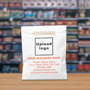 Orange Text Business Brand on Paper Bag Geschenktütchen