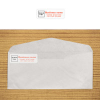 Orange Text Business Return-Adressetikett
