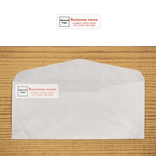 Orange Text Business Return-Adressetikett (Return address label in orange text on envelope)