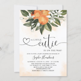 Orange Themed A Little Süsse Babydusche Einladung