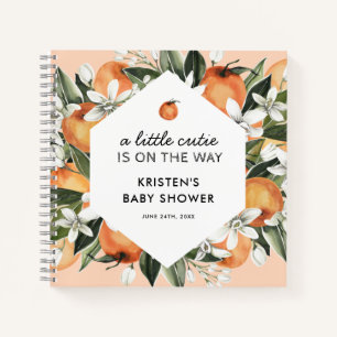 Orange Themed Little Süsse Baby Shower Gästebuch Notizbuch