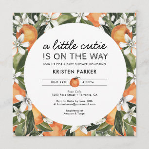 Orange Themed Little Süsse Baby Shower Square Einladung