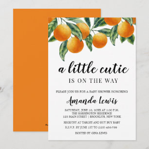 Orange Themed Little Süsse Kinderdusche Einladung
