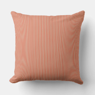 Orange Ticking Stripe Kissen