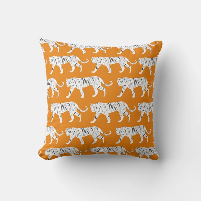 Orange Tiger Druckkissen Kissen (Vorderseite)