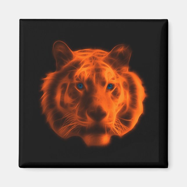 Orange Tiger Face Magnet (Vorne)
