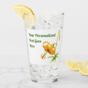 Orange Tiger-Lilie personalisiert Glas
