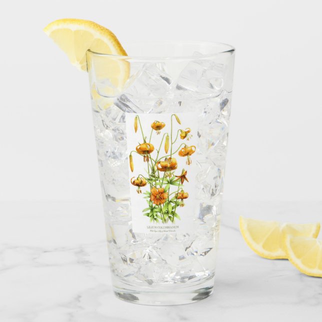 Orange Tiger Lilies Glas (Vorderseite Ice)