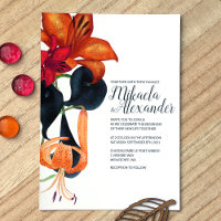 Orange Tiger Lilies Navy Blue Magenta Hochzeit im 