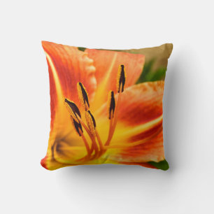 Orange Tiger Lily Throw Cushion Kissen