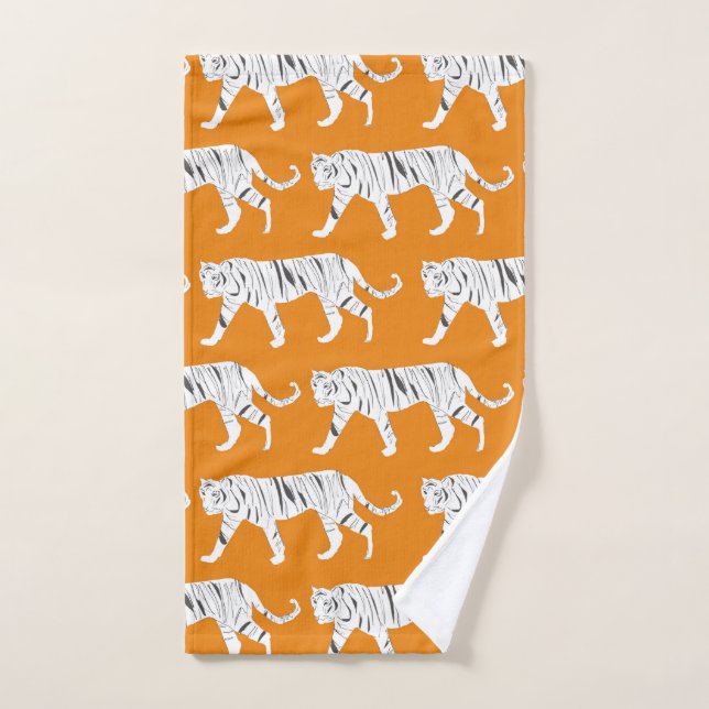 Orange Tiger Print Hand Handtuch (Handtuch)