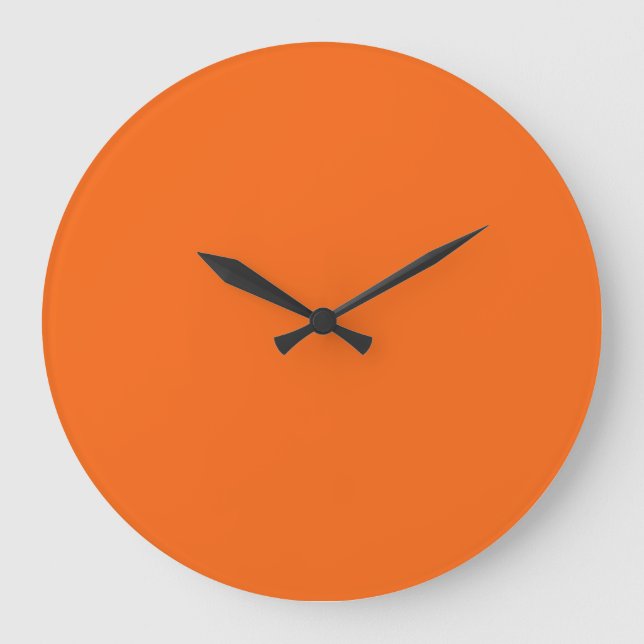 Orange Tiger Solid Color Große Wanduhr (Vorderseite)