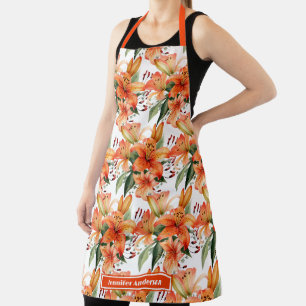 Orange Tiger Stargazer Lilie Blumendruck  Schürze