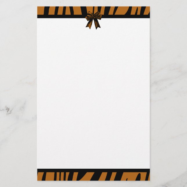 Orange Tiger-Streifen stationär Briefpapier (Vorderseite)
