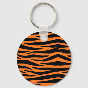 Orange Tiger/Zebra Stripes Schlüsselring Schlüsselanhänger
